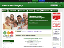 Tablet Screenshot of hawthorns-surgery.co.uk